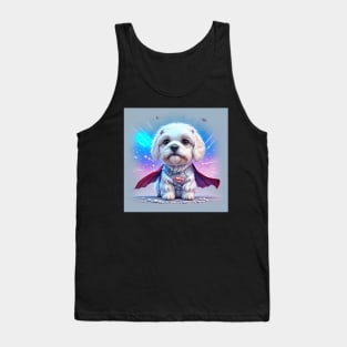 Cute Maltese as a fantasy Superhero Tank Top